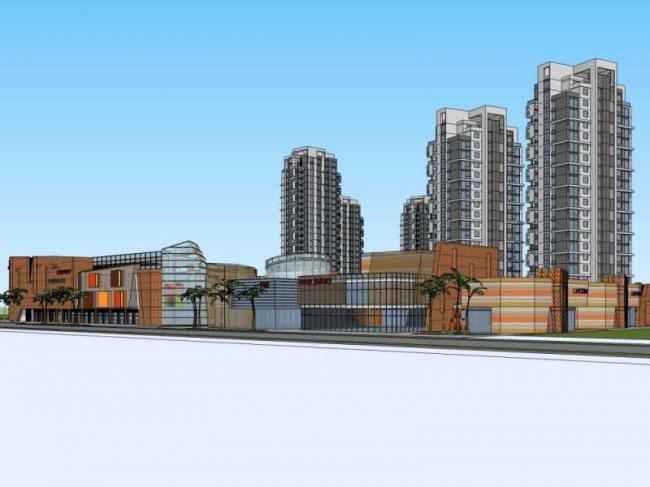 Sketchup综合体模型|高层公寓住宅 ，商业，多高层综合体，现代风格