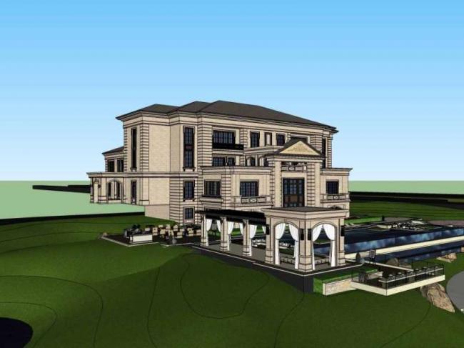 Sketchup住宅模型|多层售楼处，住宅，法式古典风格