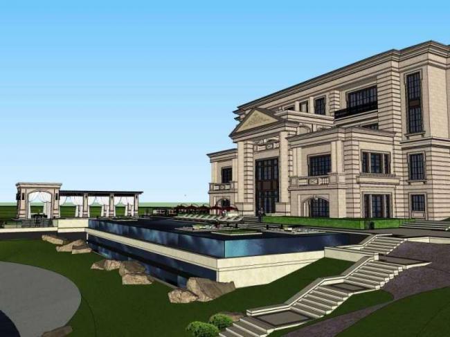 Sketchup住宅模型|多层售楼处，住宅，法式古典风格