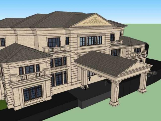 Sketchup住宅模型|多层售楼处，住宅，法式古典风格