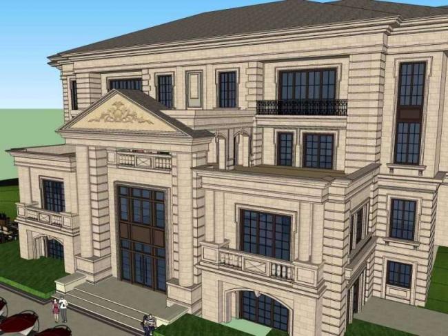 Sketchup住宅模型|多层售楼处，住宅，法式古典风格