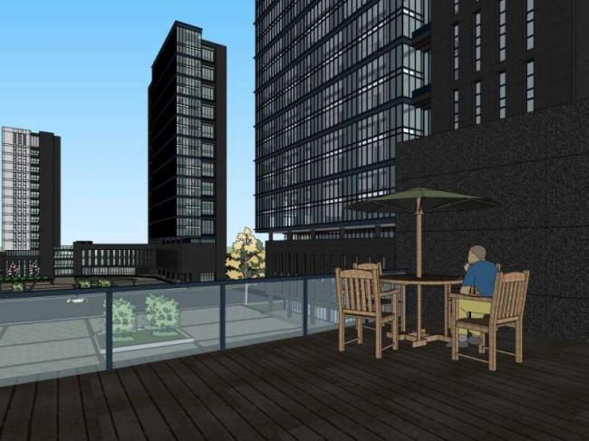 Sketchup办公模型|高层电子电器产业园科研楼，办公楼，现代风格