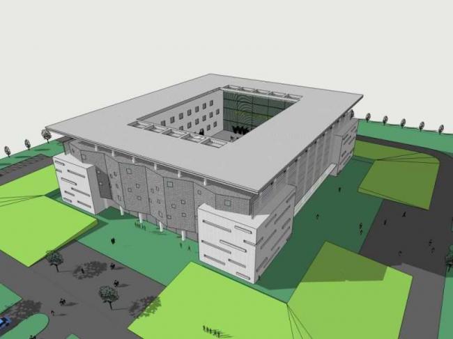 Sketchup学校模型|多层学校教学楼，校园教育建筑，现代风格