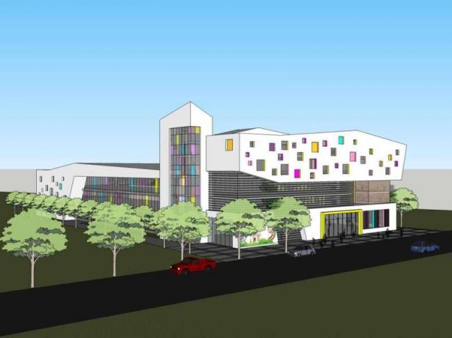 Sketchup学校模型|多层南昌县第三幼儿园，校园教育建筑，现代风格