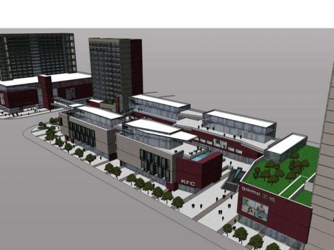 Sketchup综合体模型|多高层综合体，商业街，购物中心，住宅，办公，现代风格