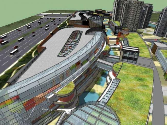 Sketchup商业模型|多层商业中心，现代风格