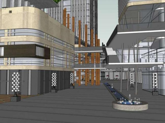 Sketchup综合体模型|多高层综合体，办公楼 ，商业，现代风格