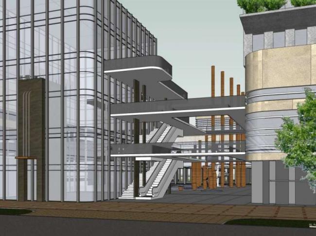 Sketchup综合体模型|多高层综合体，办公楼 ，商业，现代风格