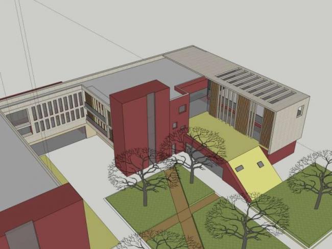 Sketchup学校模型|多层天府世家北侧幼儿园学校，教育建筑，现代风格