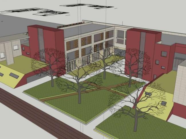 Sketchup学校模型|多层天府世家北侧幼儿园学校，教育建筑，现代风格