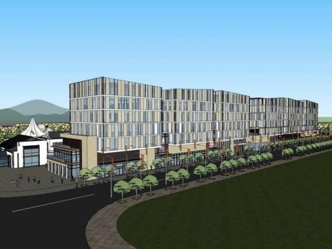 Sketchup商业模型|多层公园商业街，新中式风格