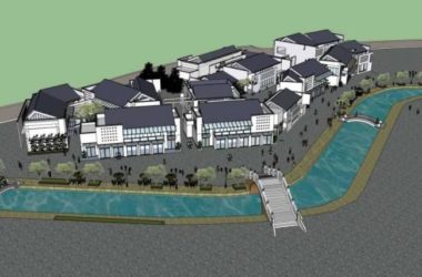 Sketchup商业模型|多层商业街，步行街，中式风格-BIM建筑网