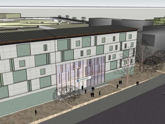 Sketchup办公模型|多层银行建筑，办公楼，古典风格