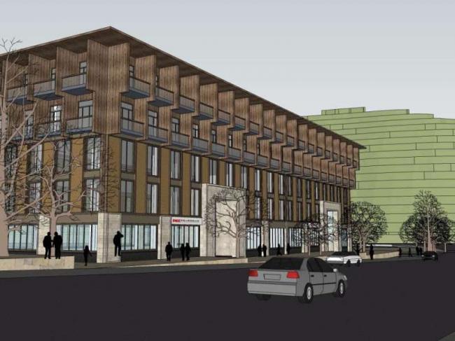 Sketchup办公模型|多层银行建筑，办公楼，古典风格