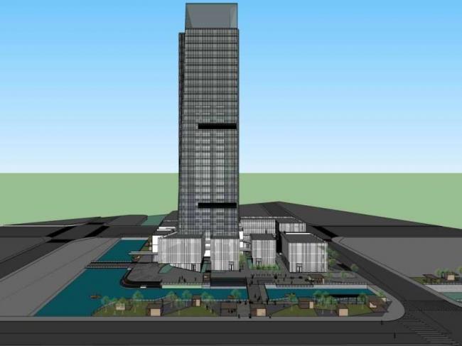 Sketchup办公模型|超高层办公楼，写字楼，现代风格