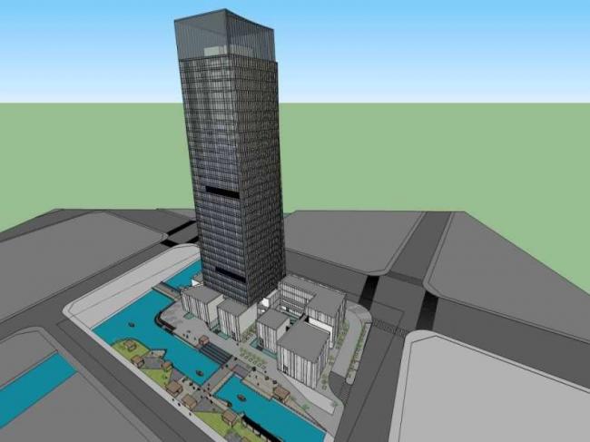 Sketchup办公模型|超高层办公楼，写字楼，现代风格