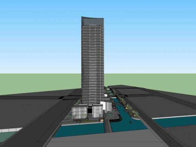 Sketchup办公模型|超高层办公楼，写字楼，现代风格