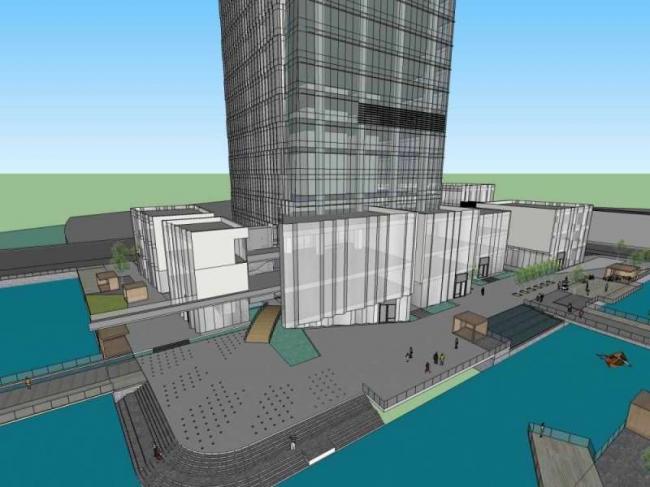 Sketchup办公模型|超高层办公楼，写字楼，现代风格