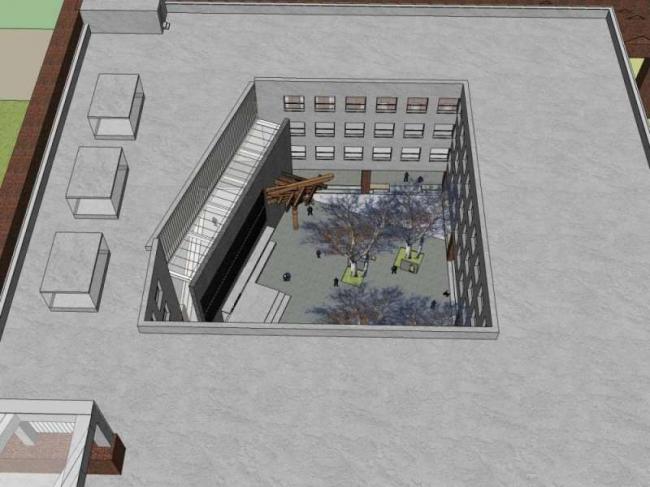 Sketchup学校模型|多层大学建筑院，校园教育建筑，现代风格