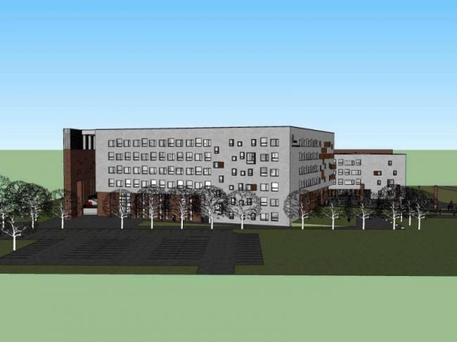 Sketchup学校模型|多层大学建筑院，校园教育建筑，现代风格