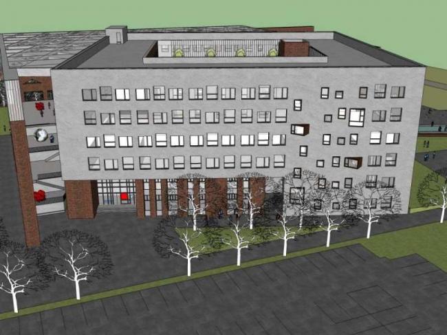Sketchup学校模型|多层大学建筑院，校园教育建筑，现代风格