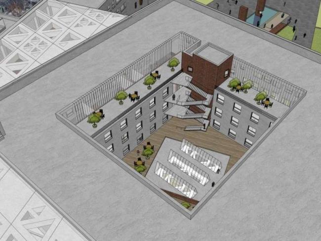 Sketchup学校模型|多层大学建筑院，校园教育建筑，现代风格