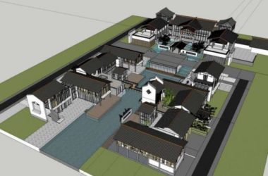 Sketchup商业模型|西南民俗商业街建筑群，步行街，中式风格-BIM建筑网