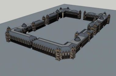 Sketchup商业模型|多层商业街，古典风格-BIM建筑网