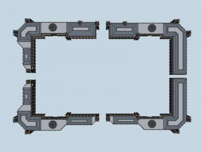 Sketchup商业模型|多层商业街，古典风格