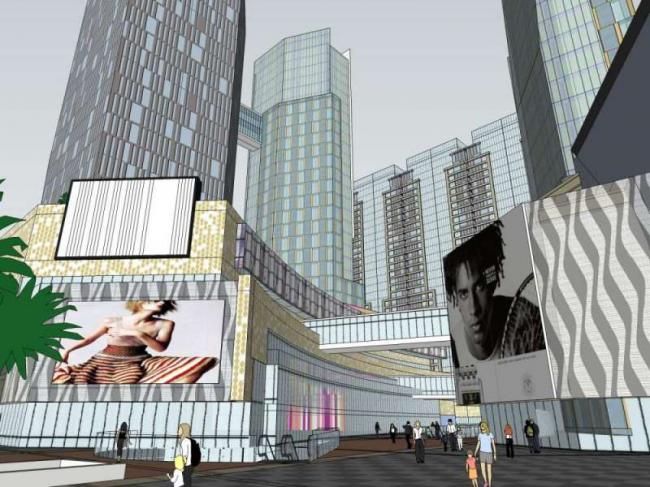 Sketchup综合体模型|超高层办公楼，底层商业，综合体，现代风格