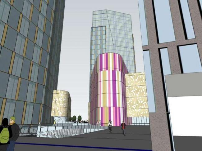 Sketchup综合体模型|超高层办公楼，底层商业，综合体，现代风格