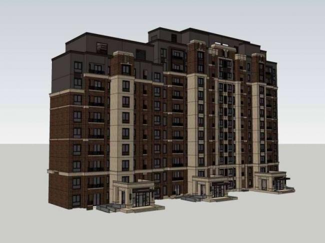 Sketchup住宅模型|高层住宅，西式古典风格