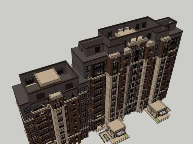 Sketchup住宅模型|高层住宅，西式古典风格
