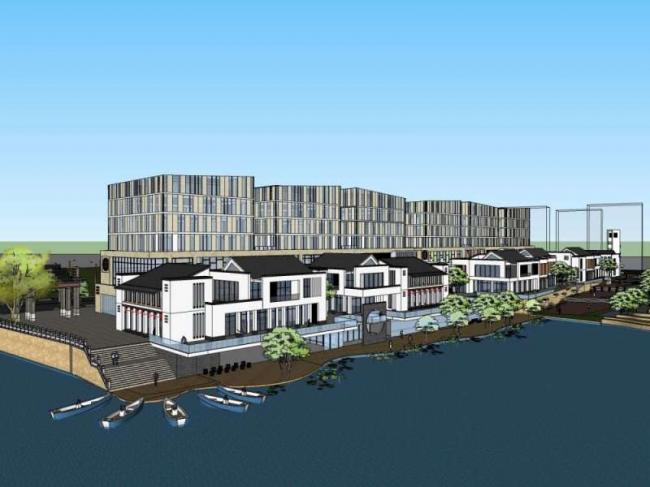 Sketchup商业模型|多层商业楼，古典风格