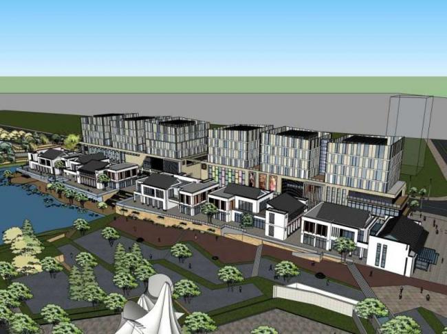 Sketchup商业模型|多层商业楼，古典风格