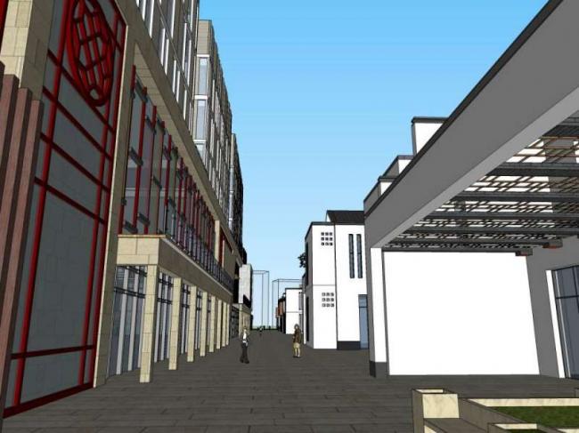 Sketchup商业模型|多层商业楼，古典风格