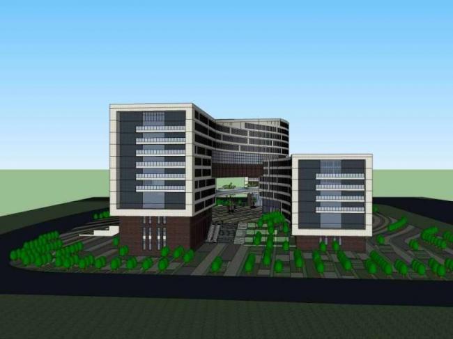 Sketchup办公模型|高层办公楼，现代风格