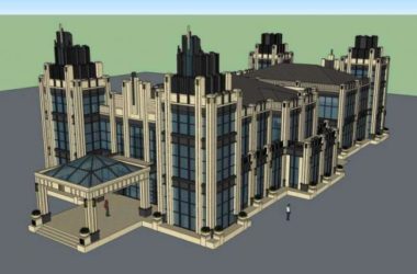 Sketchup商业模型|多层商业会所，古典风格-BIM建筑网