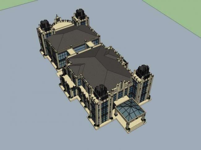 Sketchup商业模型|多层商业会所，古典风格
