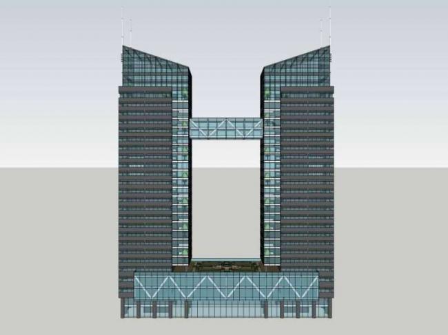 Sketchup办公模型|高层办公楼，现代风格