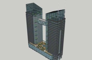 Sketchup办公模型|高层办公楼，现代风格-BIM建筑网