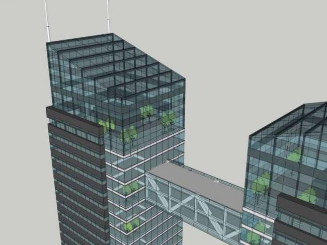 Sketchup办公模型|高层办公楼，现代风格