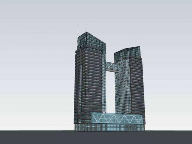 Sketchup办公模型|高层办公楼，现代风格