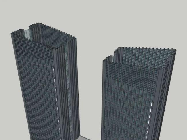 Sketchup办公模型|高层办公楼，古典风格