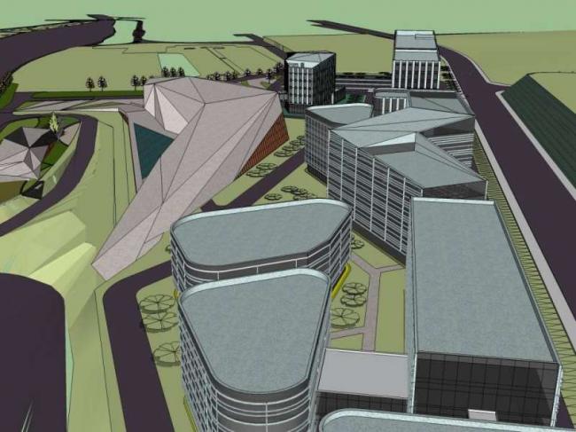 Sketchup商业模型|多层石材城，商业，现代风格