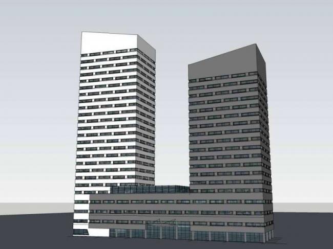 Sketchup办公模型|高层办公楼，写字楼，现代风格