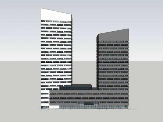 Sketchup办公模型|高层办公楼，写字楼，现代风格