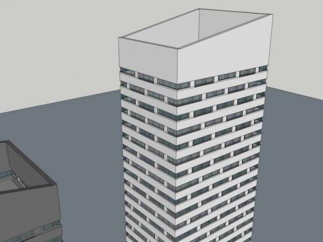 Sketchup办公模型|高层办公楼，写字楼，现代风格