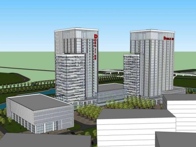 Sketchup办公模型|高层办公楼，现代风格