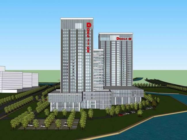 Sketchup办公模型|高层办公楼，现代风格